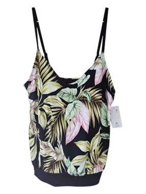 Lands End Tropical Print Tankini Swim Top Size 10 NWT